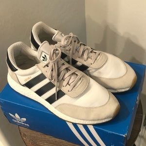 Adidas Iniki Runner shoes in white and navy size 13